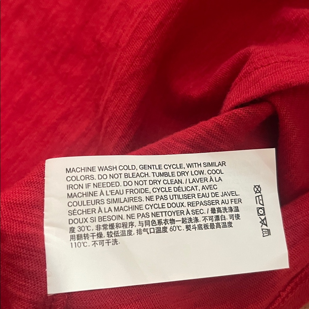 Theory Red Short Sleeve V-Neck Top - Picture 9 of 9